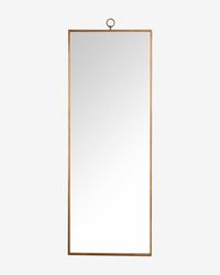With an antique gold finished frame, the Cleda Floor Mirror lends timeless detail to your space. Its decorative detail at the top of the frame brings an element of classic design to your decor, while its simple construction allows for easy styling wherever it is placed.