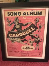 Collectible Framed 1945 Vintage Sheet Music from the Classic Movie 'Carousel' by Rodgers and Hammers