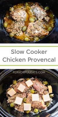 This Slow Cooker Chicken Provencal is a flavorful French dish made with chicken, garlic, buttery olives, and briny capers that braise in a decadent sauce that's lemony, garlicky, and plain addicting! It's the perfect way to elevate chicken whether it's for entertaining company or a cozy weeknight dinner. Fabulous over a side of rice that will absorb every bit of the luscious sauce!