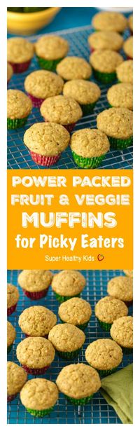 Power Packed Fruit and Veggie Muffins for Picky Eaters. Our most popular muffin…