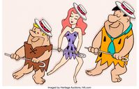 The Flintstones Fred and Barney with Ann-Margrock Production Cel | Lot #96055 | Heritage Auctions