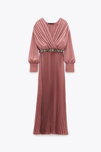 PLEATED DRESS WITH BELT | ZARA United States