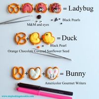 pretzel ladybug, pretzel duck, pretzel bunny things-to-make-food