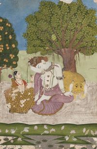 PROPERTY FROM THE ESTATE OF DR. CLAUS VIRCH PARVATI OFFERS A CUP TO AN INTOXICATED SHIVA Estimate 4,000 — 6,000 USD LOT SOLD. 4,000 USD