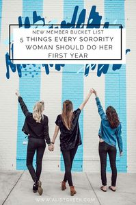 Being a new member is the most fun you can have so here at A-list we made a list of 5 easy to plan ideas to help you make the most out of your year and take your friendships out of those new member meetings. Read more awesome Greek Life tips over at www.alistgreek.com! #alistgreek #sororitylife #gogreek #sororityblogs #sororitytips #greeklife #newmembertips