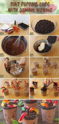 How to make Dirt Pudding Cups with Gummy Worms ..perfect for kids working on procedural retell!