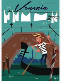 Impression artistique « Affiche de Venise », par GAGodel | Redbubble