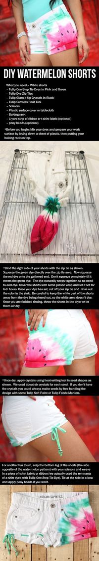 Watermelon Tie Dye Shorts #DIY