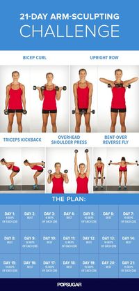 After following this 21-day arm plan, not only will your arms look toned — you'll also be stronger... Got to about day 15 and got bored.