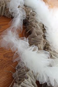 Tulle and Burlap garland!! Very cute on a Christmas tree!