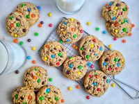 Thick and Chewy Monster Cookies - Jessie Bakes Treats