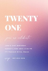 Aesthetic Gradient Art - Birthday Invitation #invitations #printable #diy #template #birthday #party