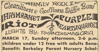 Click to hear Bay Area psychedelic band Purple Earthquake play a nursery school fundraiser. 1967.