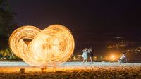Man playing with bolas