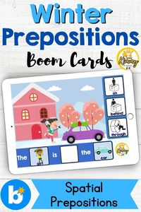 This Winter Spatial Prepositions boom deck is a winter season themed activity that you can use to refresh the use of prepositions. This boom deck needs no preparation, no print and perfect for Pre K to 2nd graders. This interactive & engaging material has visual cues in order to easily determine which preposition is correct. Your students will definitely enjoy this fun resource in classroom, independent work or distance learning.
