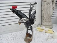 mid century Horn Figur Handarbeit Kampfhahn von Antikhof-Wolf auf DaWanda.com