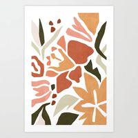 Colorful abstract florals Art Print