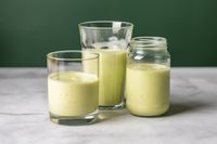 Make a creamy, healthy avocado smoothie. Serve it as a refreshing snack or as a traditional Moroccan beverage during Ramadan.