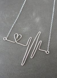 Heartbeat Necklace Sterling Silver Wired hand