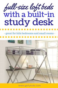 Full Size Loft Beds With Desk Underneath And Ladder. This is how you can turn a small bedroom space into a cozy luxurious nest for kids and adults! Some pretty cool full-size loft beds with a desk to... #bed #loftbed #kidsroom