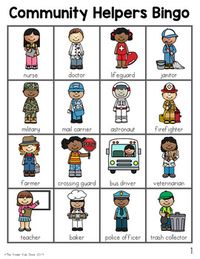 Community Helpers Bingo Game by The Kinder Kids | TpT