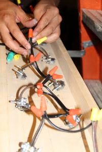 Keeping up with the Wimmers: Take THAT, Pottery Barn -- great electrical steps for diy mason jar chandelier