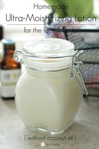 Homemade Ultra-Moisturizing Lotion (without Coconut Oil). Perfect for face and body! Healing and nourishing. | Live Simply