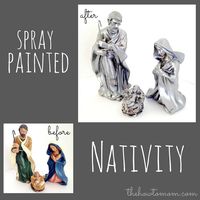 Have a not-so-pretty nativity, or having a hard time finding one that matches your decor? Spray paint it!! via The How To Mom