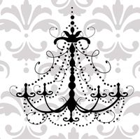 Swirly and decorative Chandelier vinyl decal