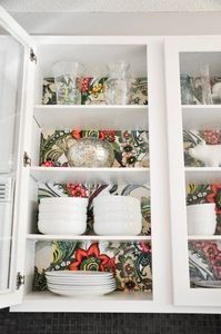 wallpaper inside cabinets - Google Search