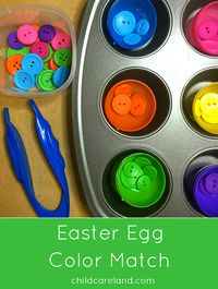 Egg Color Match for math and fine motor skills.