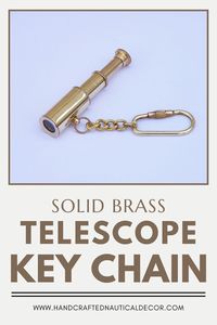 This nautical-themed key chain is both cute and useful, with a telescopic key fob. This key chain is made of pure brass and is as beautiful as it is robust and utilitarian. A knurled knob makes it easy to add and remove keys from the ring. These fantastic key chains are amazing presents for everyone. #telescope #keychain #solidbrass