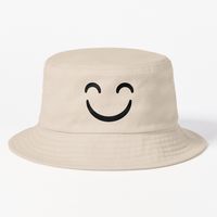 Get my art printed on awesome products. Support me at Redbubble #RBandME: https://www.redbubble.com/i/bucket-hat/Smiling-face-Bucket-Hat-Cap-by-JaafarRedesign/131376405.51XZU?asc=u