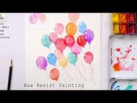 How to Paint Balloons with Watercolor | Wax Resist Painting Technique - YouTube