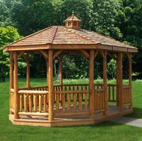 Cabinfield Oval Cedar Log Gazebo