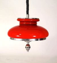 Vintage LÁMPARA Quinqué ROJA.. midcentury de segunda mano por 37 € en Villaviciosa de Odón en WALLAPOP