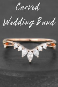 Moissanite Wedding Band, Curved Wedding Band, Marquise Cut Diamond Band, Dainty Band, Matching Band, Stacking Ring, Gift For Her ✥ 𝗗𝗲𝘀𝗰𝗿𝗶𝗽𝘁𝗶𝗼𝗻 𝗢𝗳 𝐁𝐚𝐧𝐝 :- • Moissanite Diamond Details :- • Stone Shape : 𝐌𝐚𝐫𝐪𝐮𝐢𝐬𝐞 𝐂𝐮𝐭 • Stone Shape : 𝐑𝐨𝐮𝐧𝐝 𝐂𝐮𝐭 • Stone Weight : 0.27CTW • Stone Color : White • Mohs Scale : Moissanite 9.25 • Refractive Index : 2.65 (Moissanite) ✥ Total Carat Weight : 𝟎.𝟐𝟕𝐂𝐓𝐖 ✥ 𝐌𝐞𝐭𝐚𝐥 𝐃𝐞𝐭𝐚𝐢𝐥𝐬 :- • Metal Type : Gold