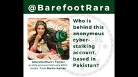 Who is behind this anonymous cyber-stalking account, based in Pakistan?