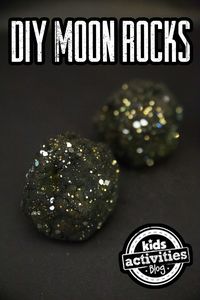 DIY Moon Rocks. Use this easy recipe to make your own DIY Moon Rocks. Make them whatever color you want and add glitter to make them more realistic. #DIYMoonRocks #moonrocks