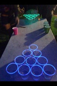 Glow in the dark beer pong