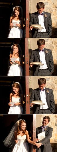 As much as I love "first look" photos, when I get married again someday I want this...and our first look to be when I'm walking down the aisle. 50 New Must-Have Photos with Your Groom | Wedding Planning, Ideas & Etiquette | Bridal Guide Magazine