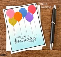 Birthday Balloon Card / Child Birthday Card / Happy Birthday Blank Card / Balloons Stationery / Balloon Gift Wrapping