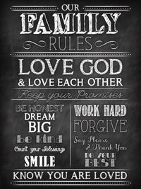 Free Family Rules Chalkboard Printable