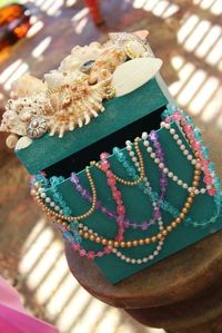 Treasure box at an under the sea baby shower party!