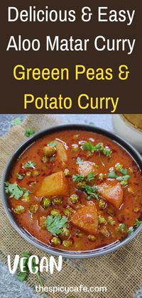 This is a vegan, gluten-free, beginner & bachelor-friendly, protein-rich delicious one-pot curry recipe. Making this aloo matar recipe is very easy and quick. You can also make this in an instant pot or pressure cooker. how to make aloo matar in Instant pot | how to make aloo matar ki sabji | how to make aloo matar | how to make matar paneer #aloomatar #vegetarianrecipes #vegetariancurries #curries #curryrecipes #glutenfree #vegan #veganrecipes #indianrecipes #aloo #matarpaneer #aloopoori #food