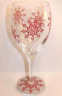 Snowflakes Hand Painted Wine Glasses Winter Holidays Water | Etsy