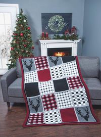 Our Starlette version of a classic sampler, accented with a stag in plaids and tartan to compliment any style. Requires crochet hook I-9.