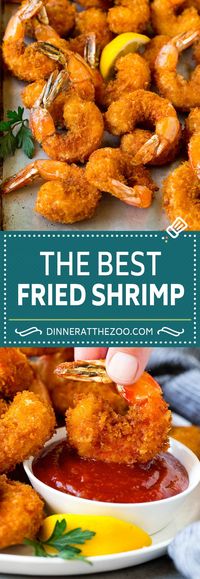 These fried shrimp are jumbo shrimp coated in seasoned breadcrumbs, then deep fried to golden brown perfection. The perfect main course or appetizer option that's even better than what you'd get at a restaurant!
