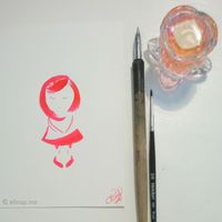 Pink Mira(cle)Doodles drawn with ink on paper by elinap - © Elina Puohiniemi
