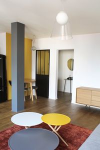 le.nid AI - projet Gambetta 75 - reconfiguration et réaménagement d'un appartement - Pièce à vivre